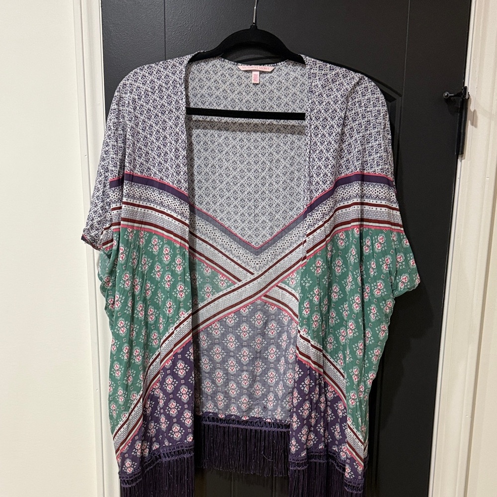 Victoria Secret Bohemian Multicolor Kimono with Fringe